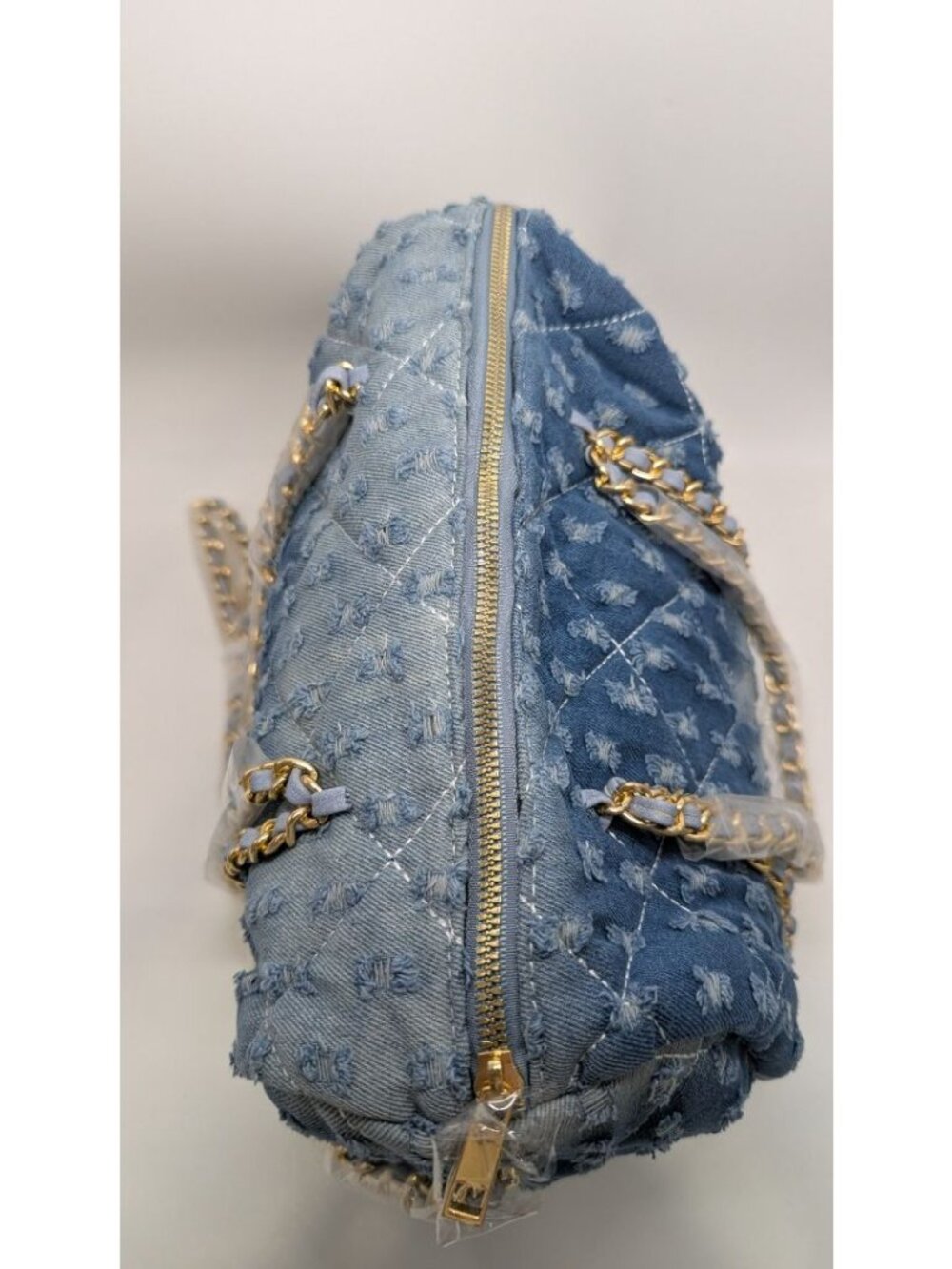 Medium Wash Distressed Denim Purse - Picture 3 of 7